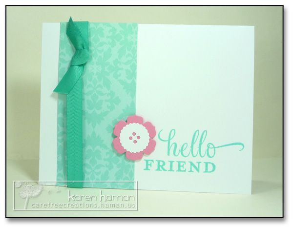 Supplies<br />
Stamps: Think Big Favorites 3 (PTI);<br />
Colors: White, Hawaiian Shores...