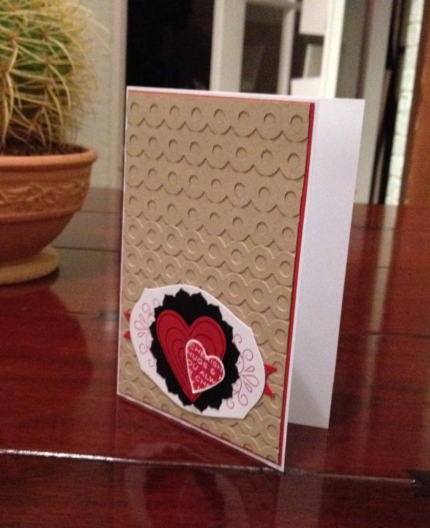 Stamps: Heart Prints, Round &amp; Round<br />
Ink: Pure Poppy<br />
Paper: white, red, black...