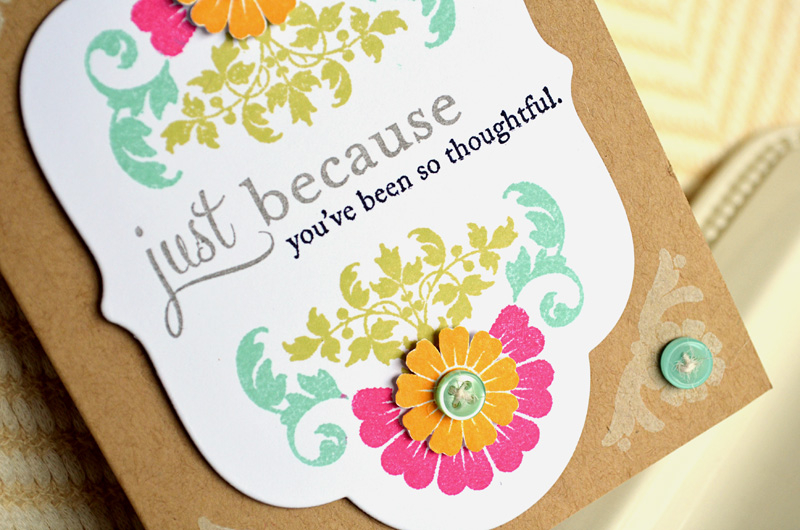 {Just Because} card<br />
Stamps - Mat Stack 5 Collection, Script Sentiments<br />
CS - White,...
