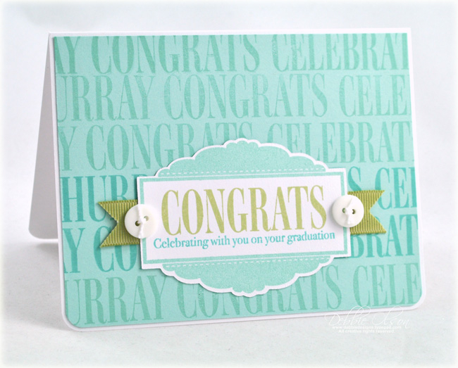 Stamps: Celebration<br />
Cardstock: Aqua Mist, Stampers Select White<br />
Ink: Spring Moss,...