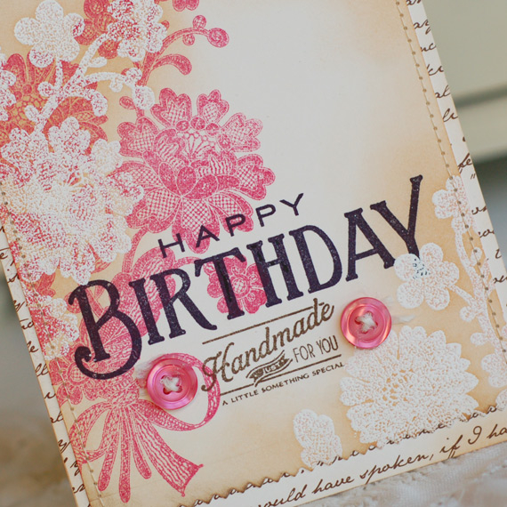 Stamps:  Lace Bouquet, Think Big Favorites #12, Handmade Hodgepodge<br />
Ink:  True Black,...