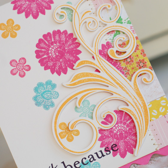 Stamps:  Lace Bouquet, Fancy Flourishes, Script Sentiments<br />
Ink:  Hawaiian Shores,...