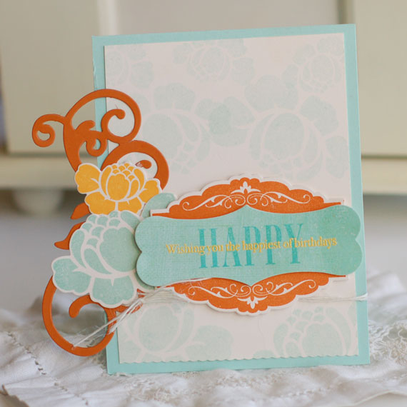 Stamps:  Celebrations, Rosie Posie<br />
Ink:  Aqua Mist, Hawaiian Shores, Summer Sunrise,...