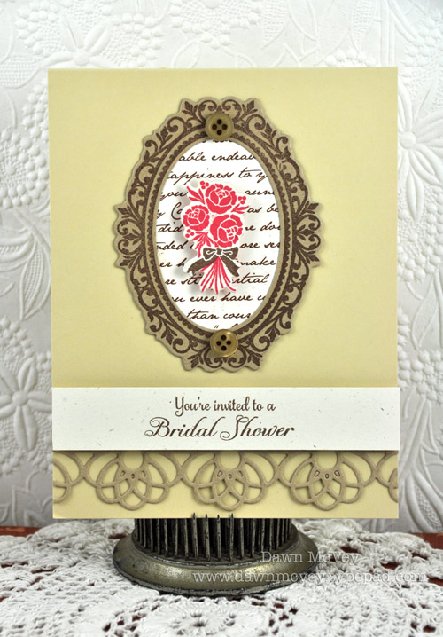Paper: rustic cream, fine linen, kraft, Dearest Jane<br />
Stamps: Simply Jane, Happily Ever...