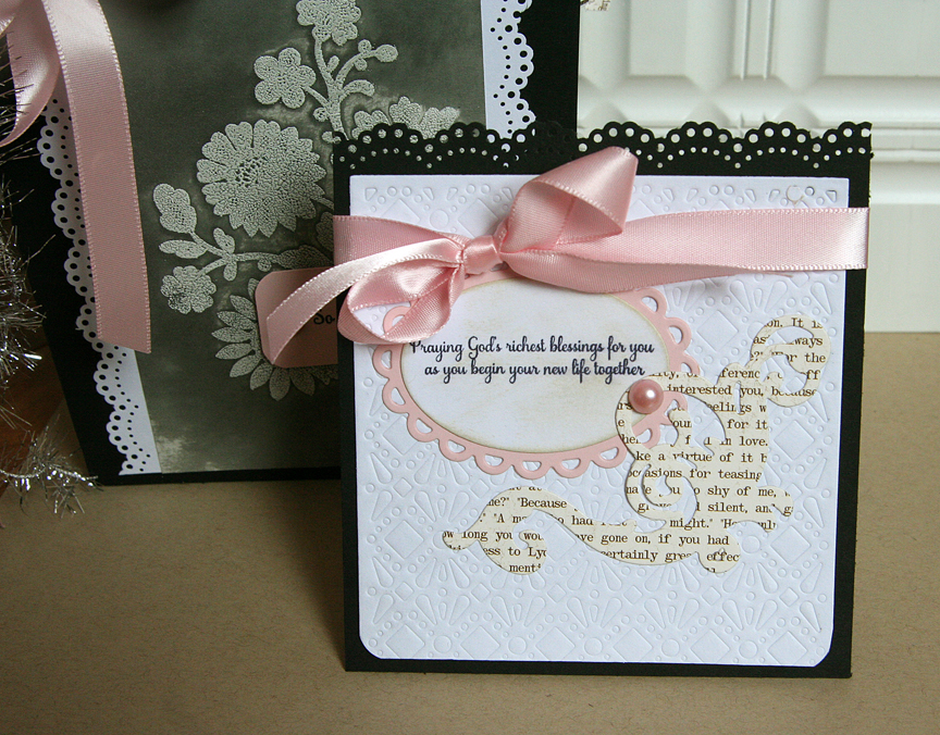 Stamps: Happily Ever After<br />
Ink: True Black<br />
Paper: white and black cardstock, Sweet...