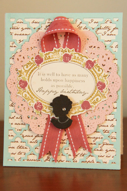 Stamps: Simply Jane<br />
Cardstock: Sweet Blush, Aqua Mist, Vintage Cream, Smokey Shadow<br />...