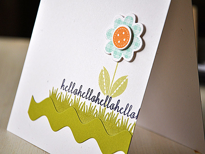 Stamps:  Flower Fusion #12, Tag-its #12 &amp; Hanging Out<br />
Ink:  Simply Chartreuse, Spring...