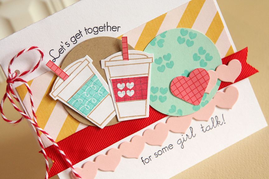 Stamps: Heart-2-Heart #1<br />
Ink: True Black, Hawaiian Shores, Pure Poppy<br />
Paper: kraft...