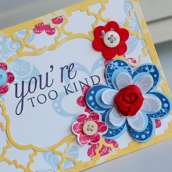 Stamps:  Frilly Flowers, Think Big Favorites #1<br />
Ink:  Spring Rain, Pure Poppy, True...