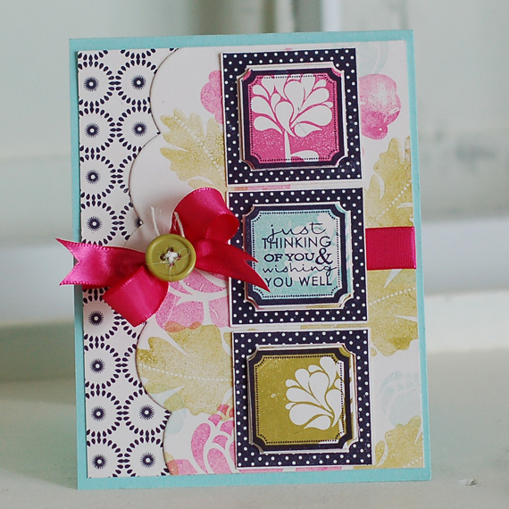 Stamps:  Framed Out #1, Take Three Summer, Rosie Posie, Background Basics: Medallions<br />...