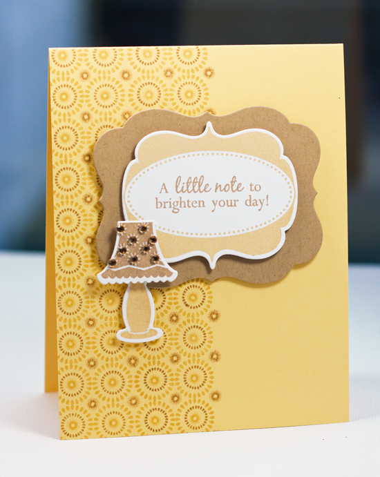 Bright day <br />
â€¢	Stamps- Lighten Up and Background Basics: Medallions, Happy Day<br />...