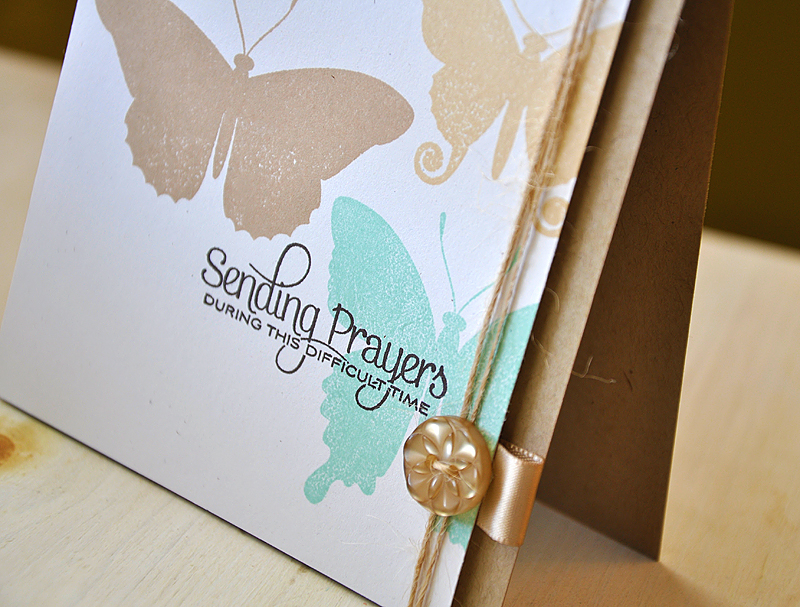 Stamps:  Beautiful Butterflies<br />
Ink:  Kraft, Fine Linen, Aqua Mist &amp; Smokey Shadow<br...