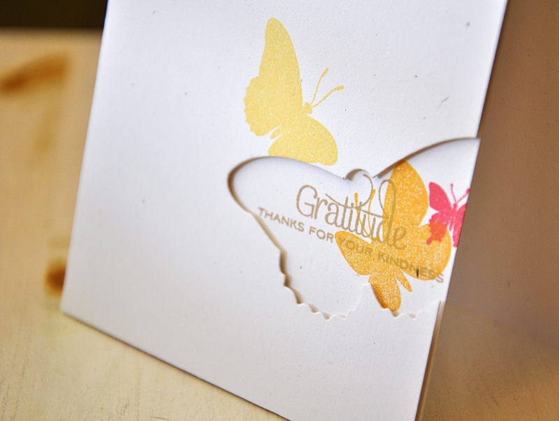 Stamps:  Beautiful Butterflies<br />
Ink:  Lemon Tart, Summer Sunrise, Berry Sorbet &amp;...