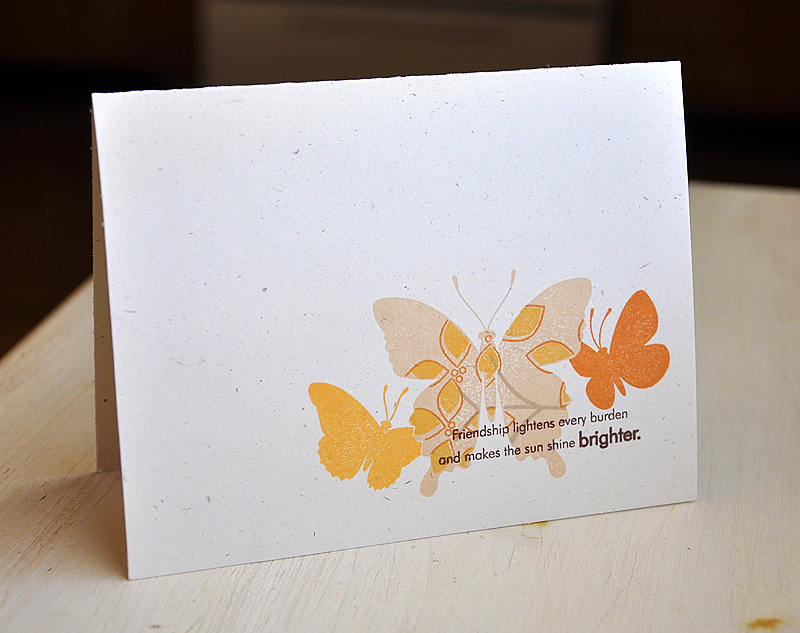 Stamps:  Beautiful Butterflies &amp; Lovely Leaves<br />
Ink:  Fine Linen, Kraft, Canyon Clay,...