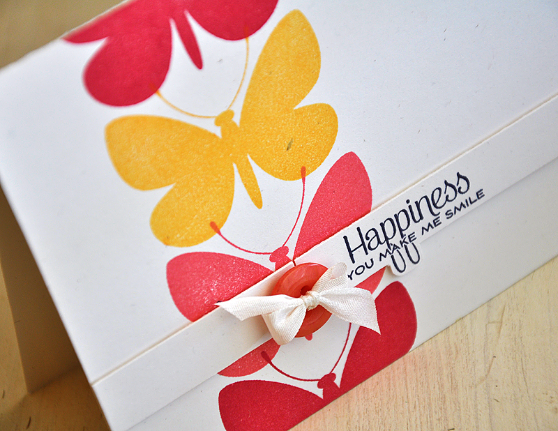 Stamps:  Beautiful Butterflies<br />
Ink:  Pure Poppy, Berry Sorbet, Summer Sunries &amp; True...