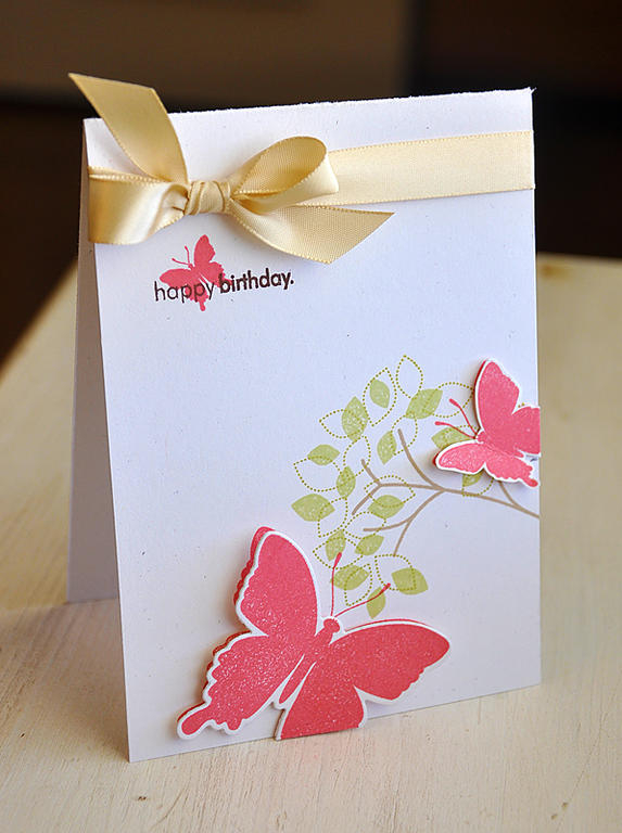 Stamps:  Lovely Leaves &amp; Beautiful Butterflies<br />
Ink:  Kraft, Dark Chocolate, Berry...