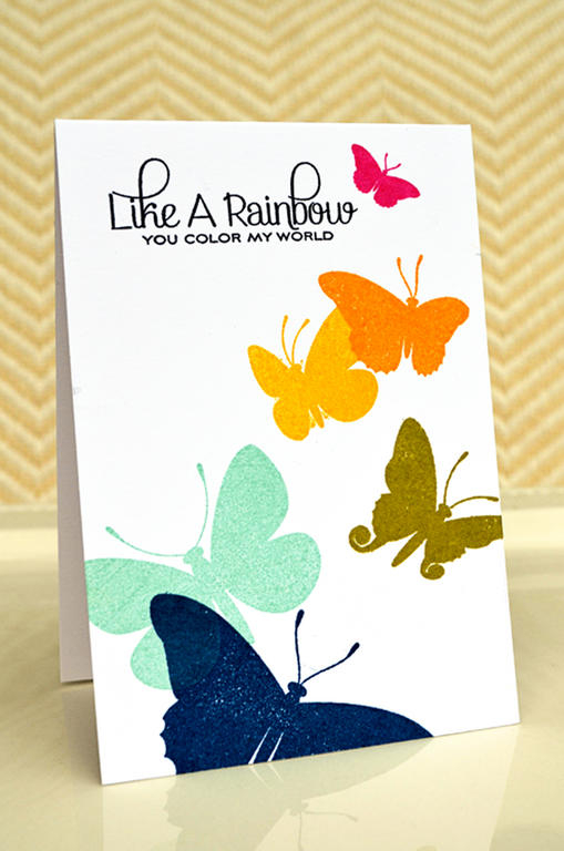 {Color My World} card<br />
Stamps - Beautiful Butterflies<br />
CS - White<br />
Ink - True...