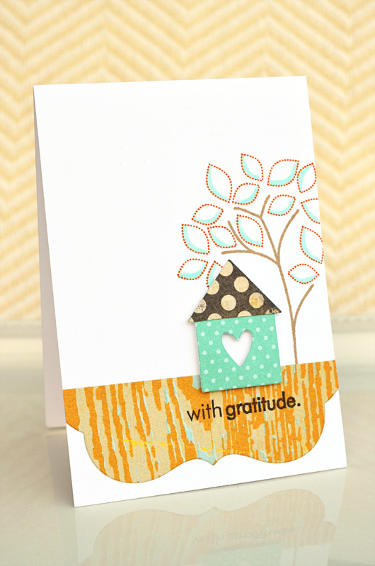 {With Gratitude} card<br />
Stamps - Lovely Leaves<br />
CS - White<br />
PP - Aqua Mist...
