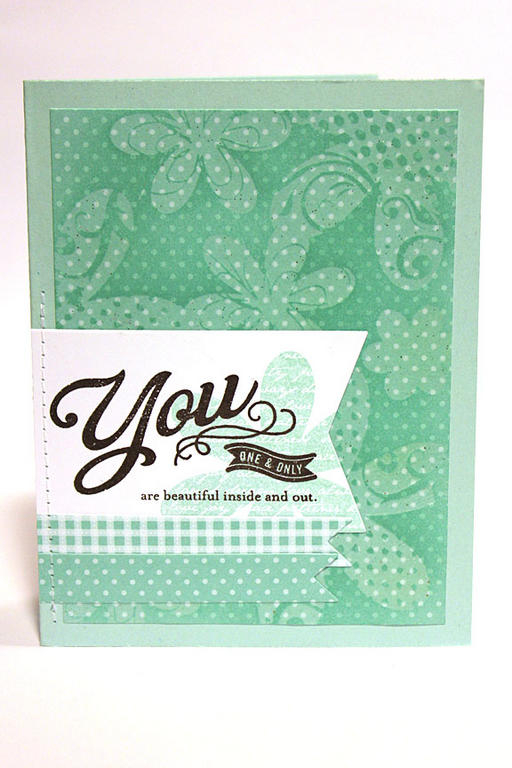 stamps: Frilly Flowers, Simply You<br />
<br />
ink: Smokey Shadow, Aqua Mist, Versamark...