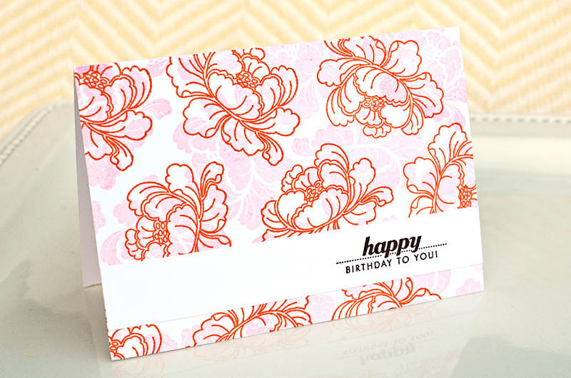 {Peony Birthday} card<br />
Stamps - Pretty Peonies<br />
CS - White<br />
Ink - Canyon Clay,...