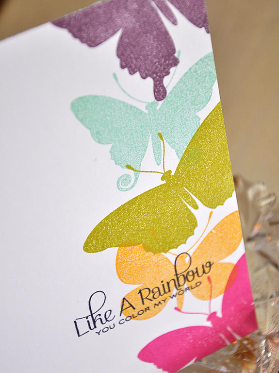 Stamps:  Beautiful Butterflies<br />
Ink:  Raspberry Fizz, Summer Sunrise, Simply Chartreuse,...