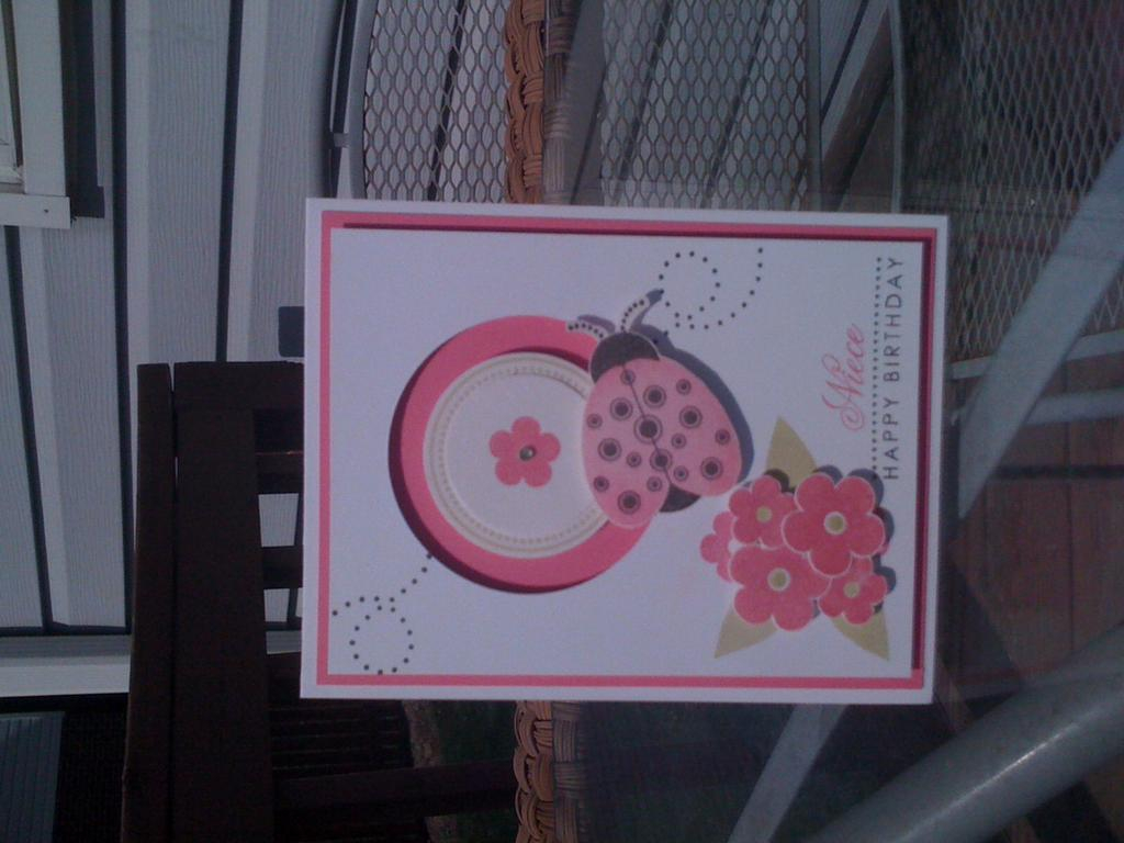 Second Blog Hop card<br />
This one is a spinner card for my niece.  She loves ladybugs!! The...
