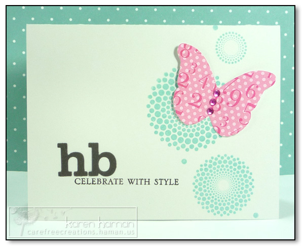 Supplies<br />
All supplies PTI unless otherwise noted.<br />
Stamps: Dot Spot, Big &amp; Bold...
