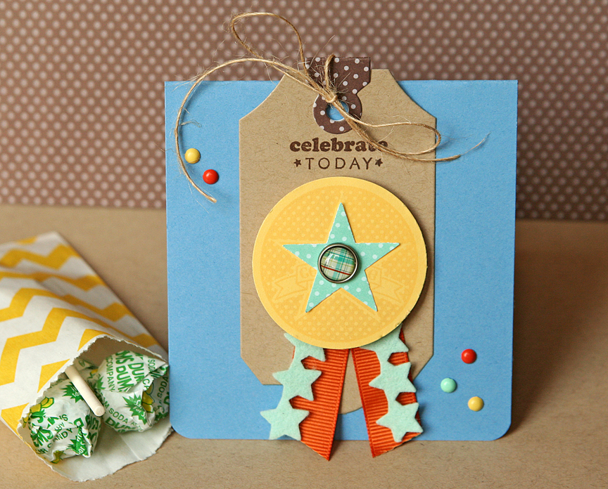 Stamps: 2012 Birthday Tags<br />
Ink: Harvest Gold, Dark Chocolate<br />
Paper: Kraft, Harvest...