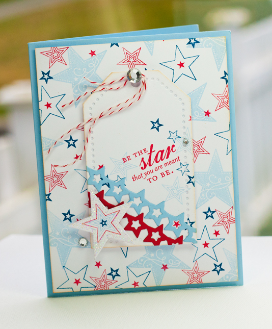 Stamps- Super Stars <br />
Ink- Pure Poppy, Spring Rain, Enchanted Evening<br />
Paper- Pure...