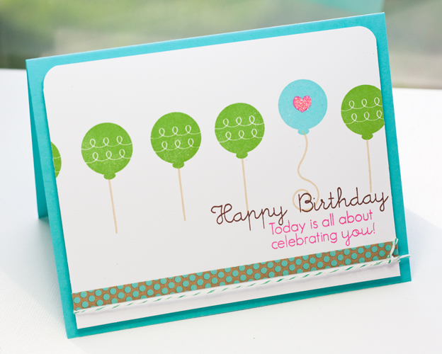 Bright Birthday Balloon<br />
â€¢	Stamps- Heart-t-2Heart #2<br />
â€¢	Ink- Fine Linen, New...