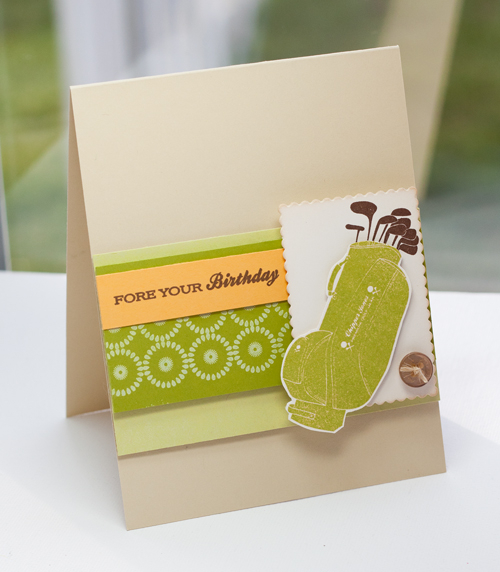 â€¢	Stamps- On The Links, BB: Medallions  <br />
â€¢	Ink- Simply Chartreuse,  Spring Moss,...