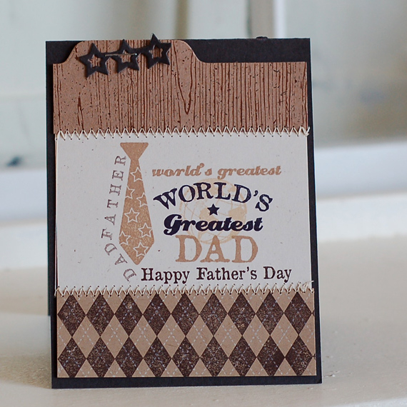 Stamps:  World's Greatest, Masculine Motifs, A Little Argyle<br />
Ink:  Classic Kraft,...