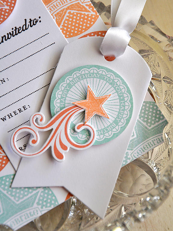 Stamps: 2012 Birthday Tags, By Invitation &amp; Fancy Flourishes<br />
Ink: Aqua Mist, Melon...