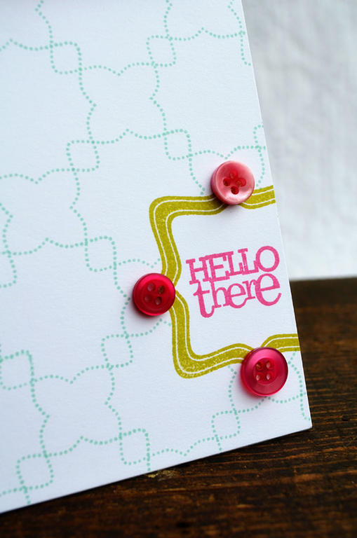 {Hello There} card<br />
Stamps - Framed Out #2<br />
CS - White, Aqua Mist<br />
Ink - Aqua...