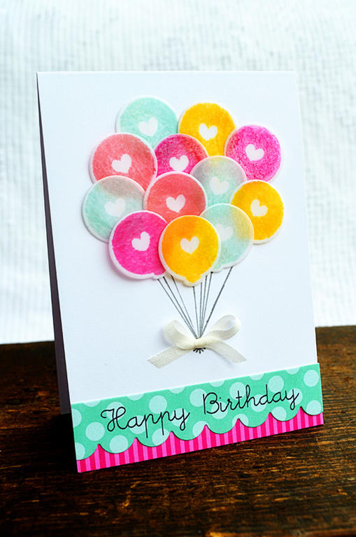 {Birthday Balloons} card<br />
Stamps - Heart-to-Heart #2<br />
CS - White<br />
PP - Aqua...