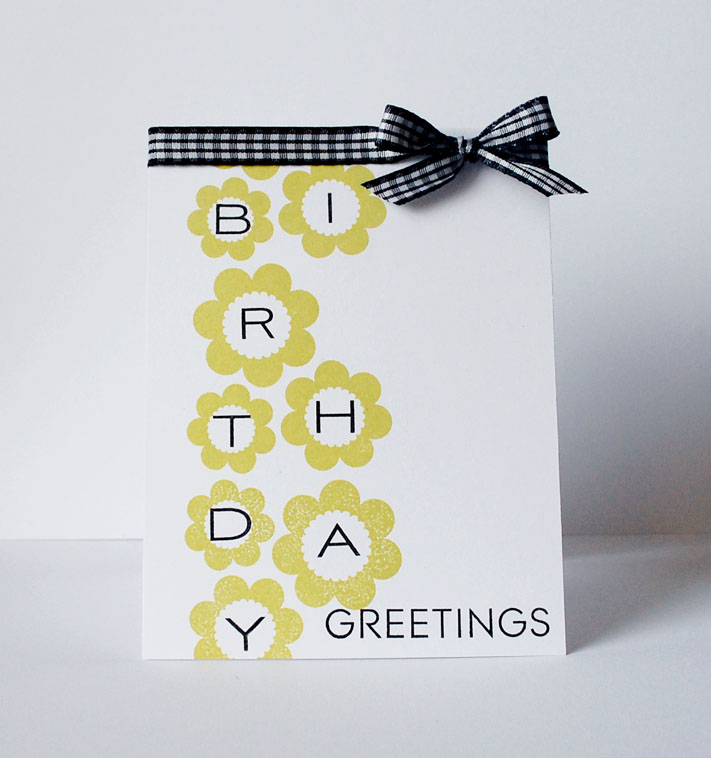 Cardstock: Papertrey Ink white <br />
Stamps: Papertrey Ink Fresh Alphabet, Beautiful Blooms...