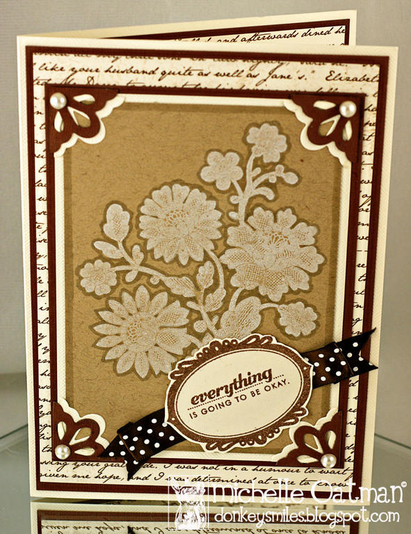 Card using Lace Bouquet and the New Anniversary set Pretty Peonies
