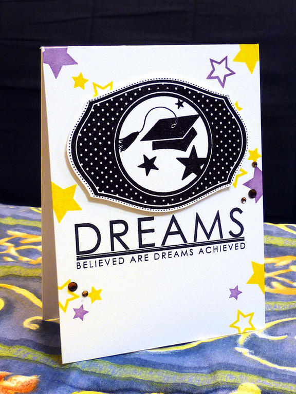Used: Papertrey Ink (White cardstock, For the Graduate stamp set) | Market Street Stamps (Blast...