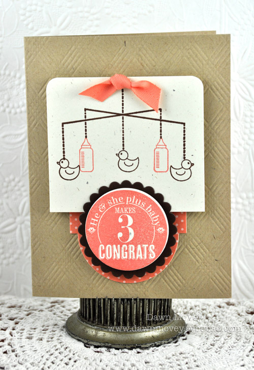 Paper: rustic cream, kraft, dark chocolate, melon berry pattern pack<br />
Stamps: Baby Face,...