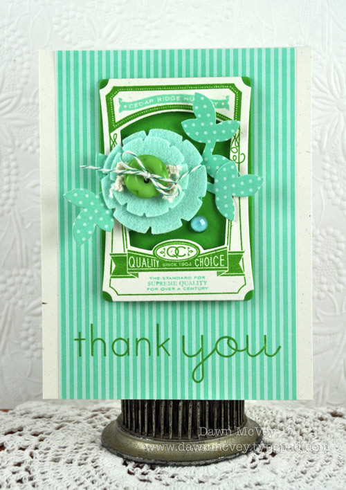 Paper: rustic cream, new leaf, aqua mist pattern pack<br />
Stamps: Garden Variety II, Think...