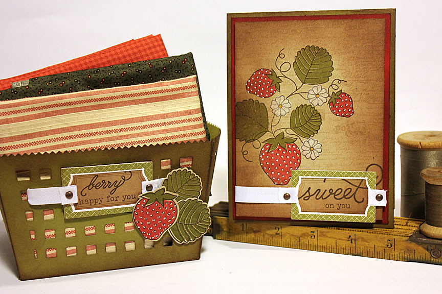 stamps: Strawberry Patch, Strawberry Patch Sentiments, Framed Out #3, Background Basics:...