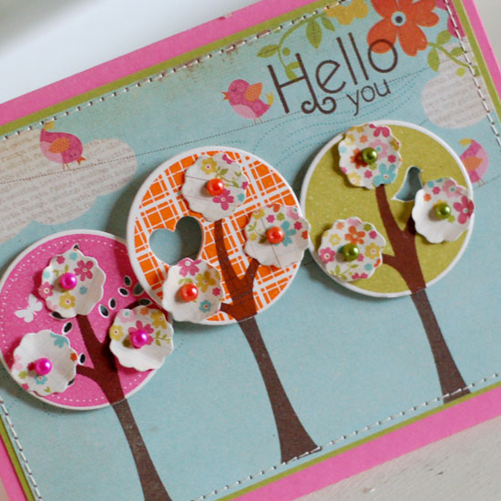 Stamps:  Trendy Tree Tops<br />
Ink:  Dark Chocolate, Orange Zest, Simply Chartreuse, Raspberry...