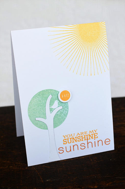 {You Are My Sunshine} card<br />
Dies - Trendy Tree Tops<br />
Stamps - Framed Out #3, Think...