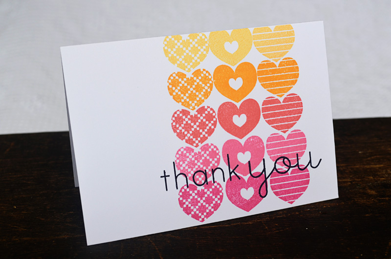 {Thank You Hearts} card<br />
Stamps - Heart-2-Heart #3<br />
CS - White<br />
Ink - Harvest...