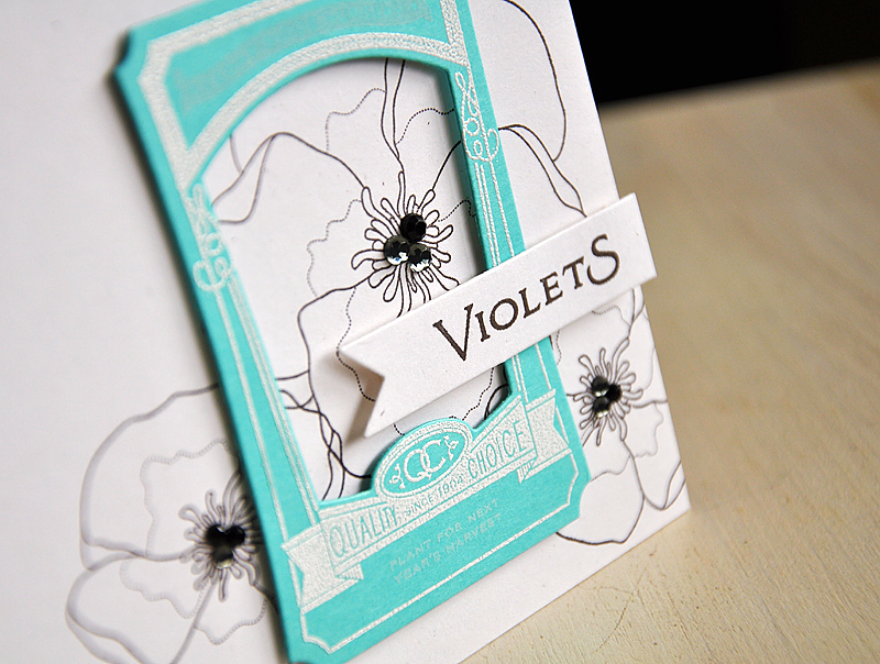 Stamps: Garden Variety II, Year of Flowers Titles &amp; Year of Flowers: Violets<br />
Ink:...