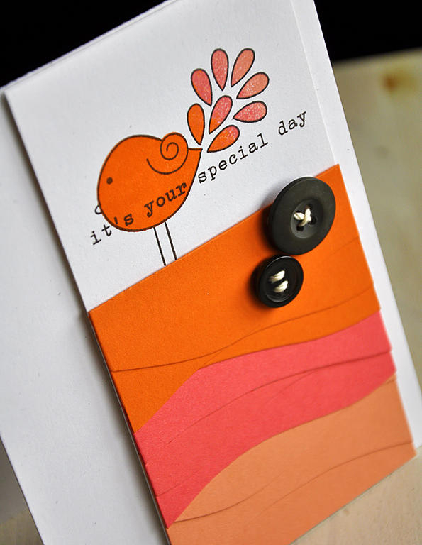 Stamps: Tweet Talk<br />
Ink: Smokey Shadow, Orange Zest, Berry Sorbet &amp; Melon Berry<br />...