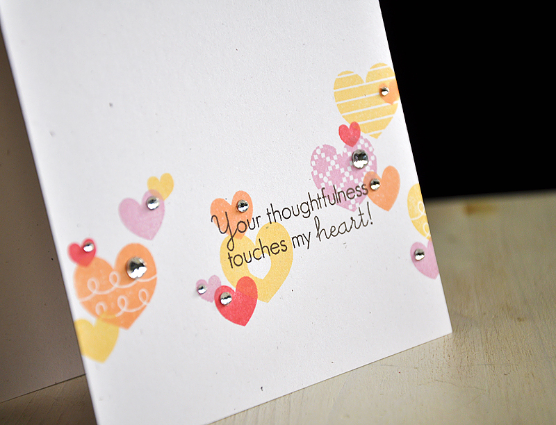 Stamps: Heart-2-Heart #3<br />
Ink: Lavender Moon, Harvest Gold, Berry Sorbet, Smokey Shadow...