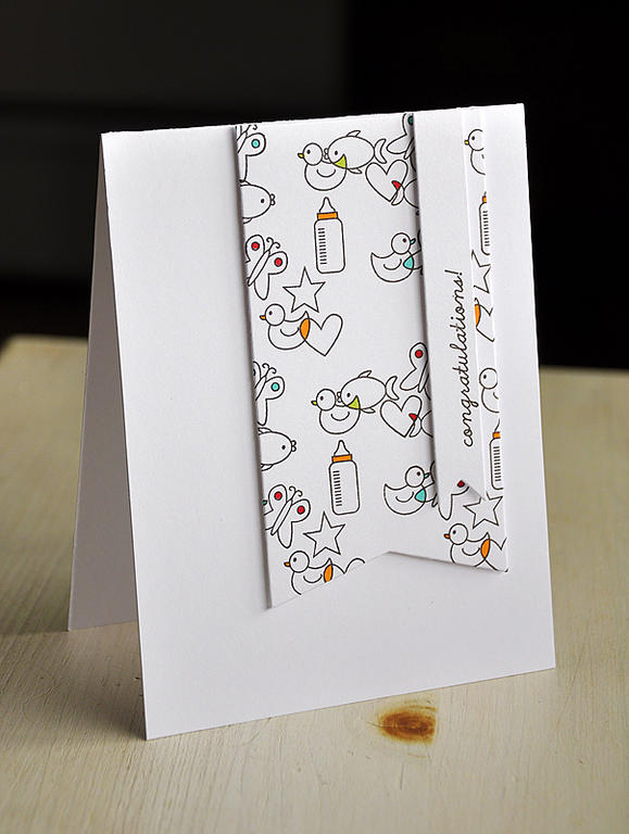 Stamps: Baby Face<br />
Ink: Smokey Shadow<br />
Cardstock: White<br />
Accessories: Copic...