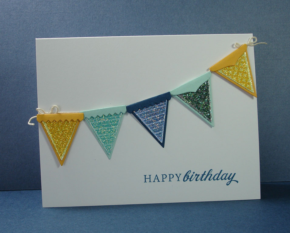 MIM#63 A Banner Birthday ...with Glitter!<br />
<br />
Banner Builder stamps and dies; sent....