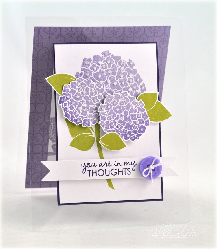 Stamps: Happy Hydrangeas, Fillable Frames Sentiments, Background Basics: Wrought Iron<br />...